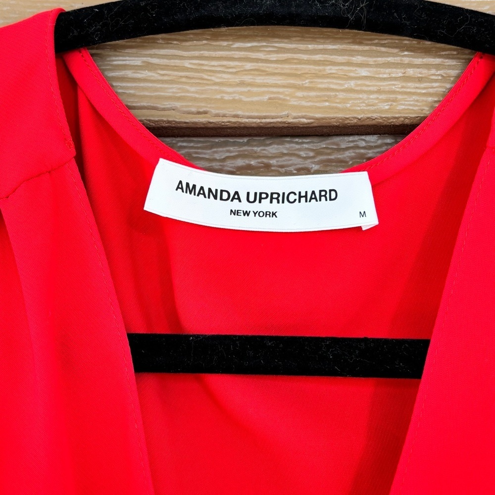 Amanda Uprichard Vibrant Red Dress with Cinched Waist Size M - Picture 3 of 6